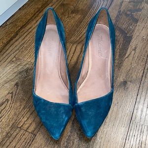 Madewell Green Suede Pumps